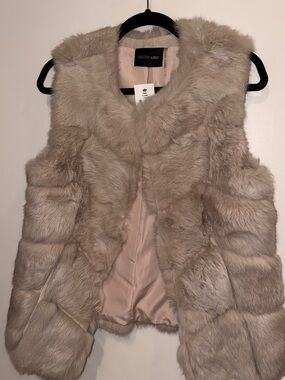 Dolce Cabo Blush Faux Fur Vest in Soft Pink